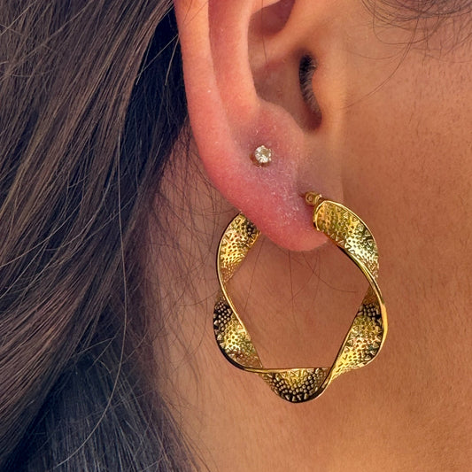 Stardust Twist Hoops Earrings - NAT Jewels