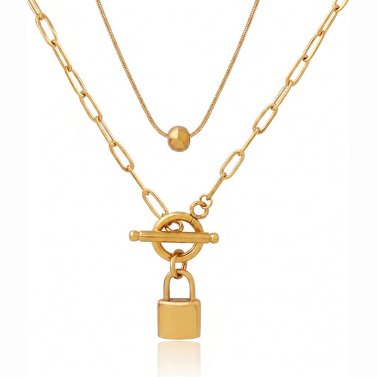Golden Vault Duo Necklace - NAT Jewels