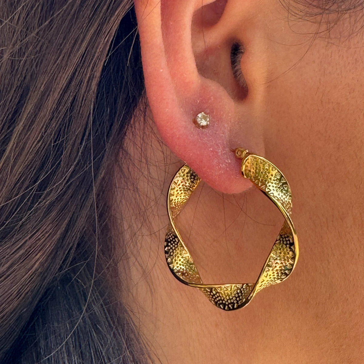 Stardust Twist Hoops Earrings - NAT Jewels